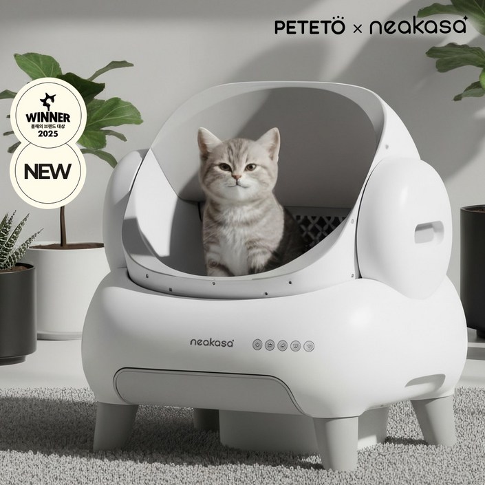 26년형 코오롱 페테토 니카사 M1 Plus 고양이 자동화장실 끝판왕 스마트 대용량 프리미엄 자동개폐 화장실 Neakasa 저소음 PETETO 앱연동