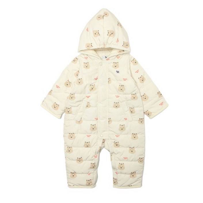블루독베이비 애니멀 퀄팅 우주복, 신생아 겨울 외출복
