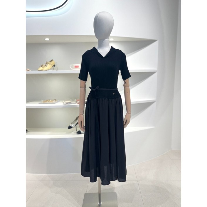 [백화점 정품] 듀엘 원피스 [부산점] 리본 배색 플레어 L253PSE014