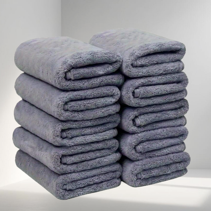 흡수력 좋고 빠른 건조 탄탄하고 먼지 없는 극세사 수건 10p 세트