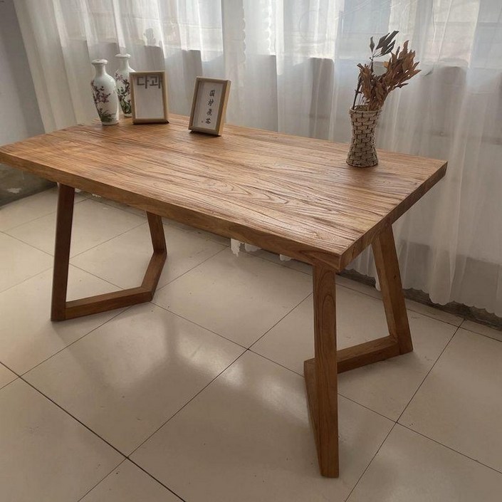 고재 나무 식탁 책상 느릅나무 우드슬랩 사각 사무실 원목 고재테이블 상판 티테이블 레트로