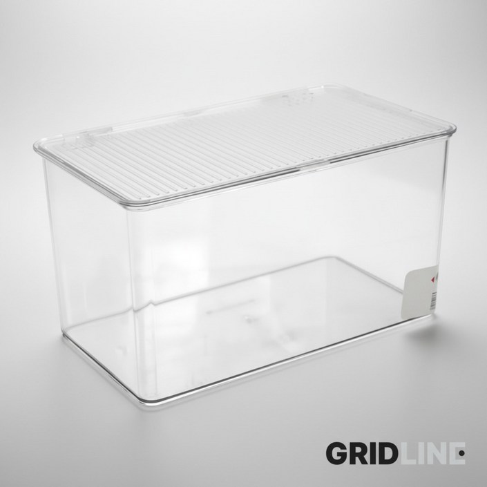 그리드라인 먼지제로 뚜껑있는 투명 아크릴 수납함, 투명 프리미엄 대, 1개
