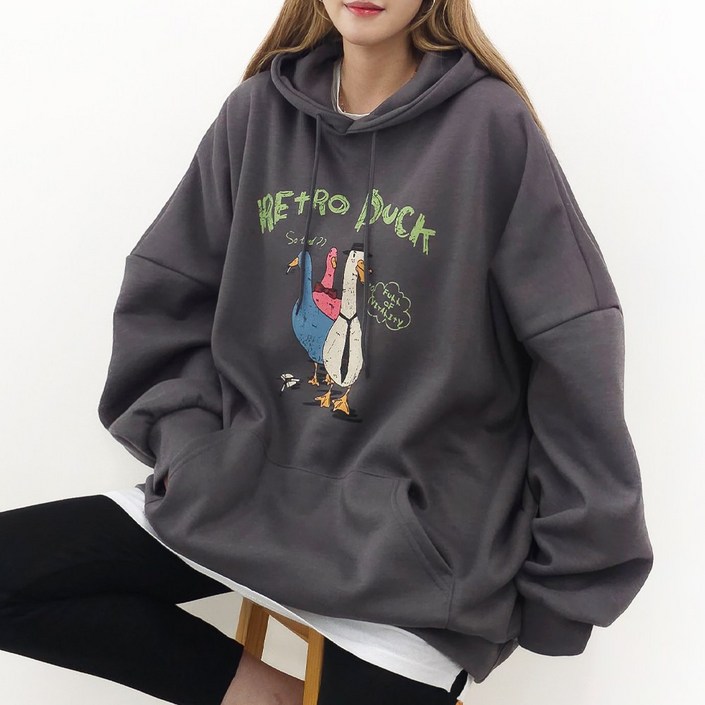 [6XL, 3COLOR] 레트로 빅사이즈 후드티 (기모ver.) 55~99까지 오버사이즈 남여공용 홈웨어 겨울 박스 후드