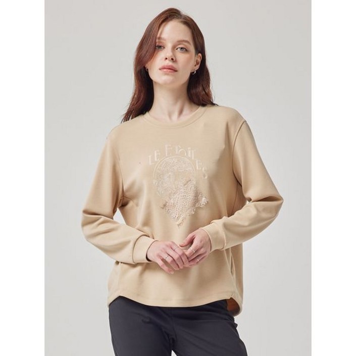 백화점 올리비아하슬러 베이지 하슬러 하프문양 티셔츠 OHCSTS202P385620850 221797