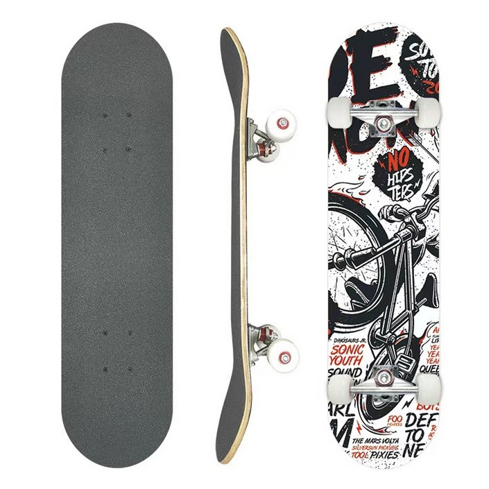 [초보자용 31인치 더블킥보드 4륜 전문가용 트윈팁 스케이트보드 초보자용/전연령대 안전 설계, 1개, 자전거