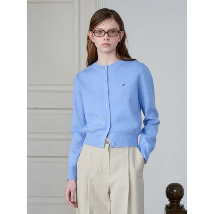 올리브데올리브 라운드 넥 금속 장식 니트 가디건 OK5XD264 2910695