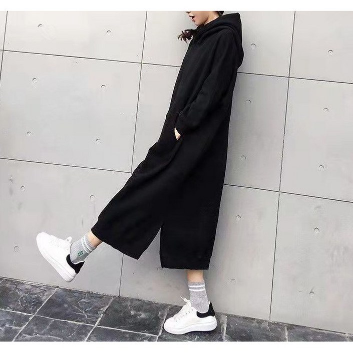 올씨마 여성 편안한 꾸안꾸 후드 오버핏 면 롱 원피스 1875