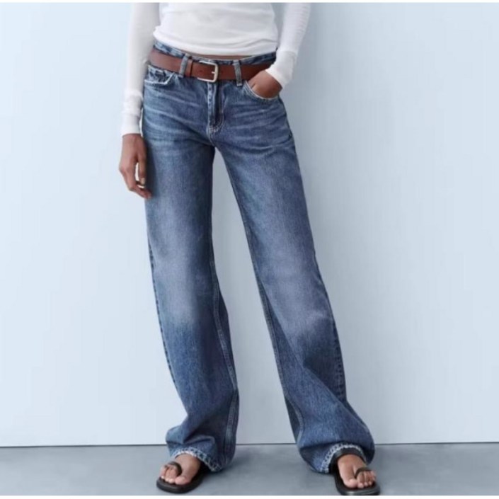 ZARA 여자신상 데님팬츠 캐주얼 와이드핏 청바지 2Y1007