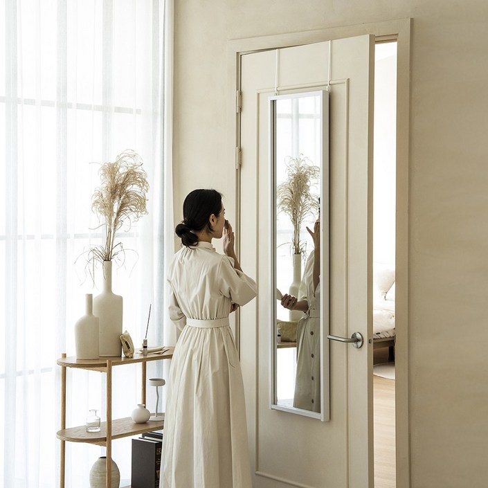 하벤홈 3way 원목 인테리어 헬스장 홈트 대형 벽걸이 문걸이 전신 거울