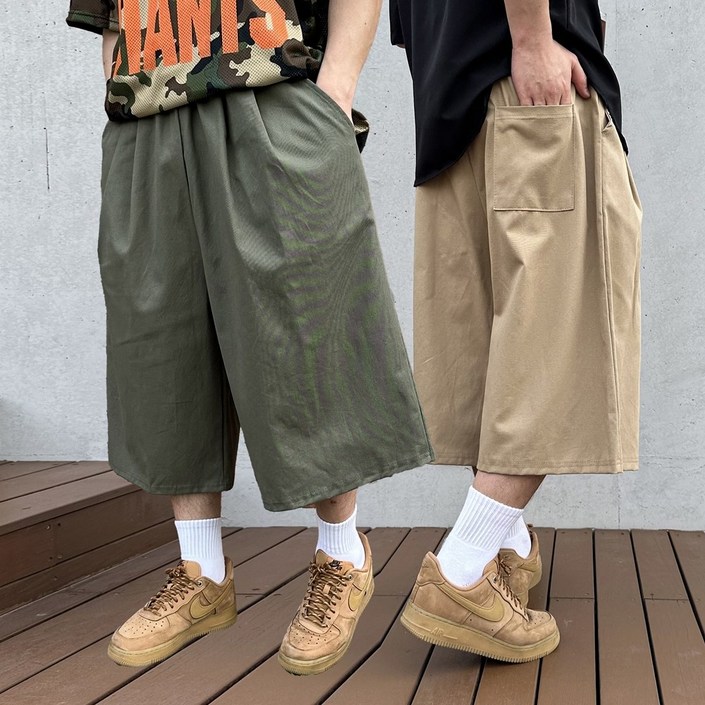 당일출고 8부 버뮤다 치노 팬츠 빅사이즈 와이드 반바지