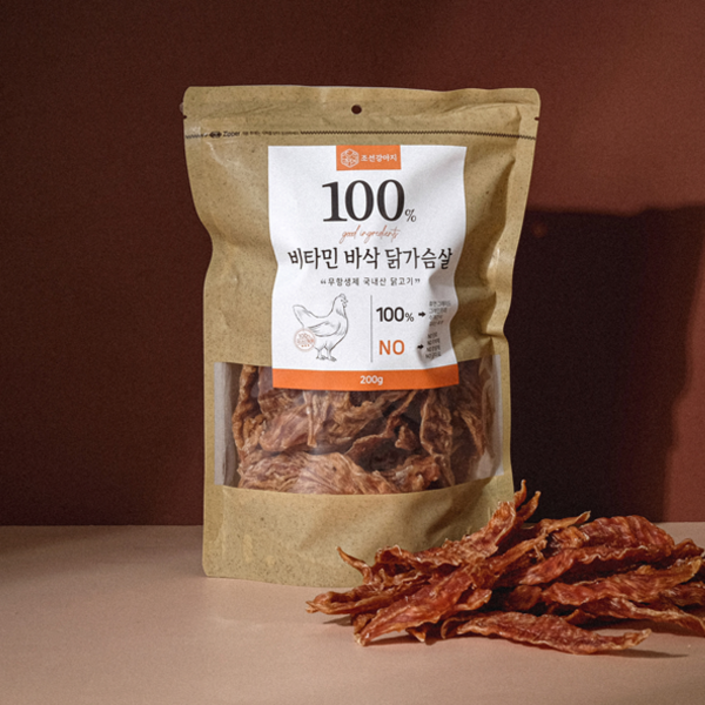 조선강아지 대용량 국산 강아지 수제간식, 비타민 바삭닭가슴살, 200g, 1개