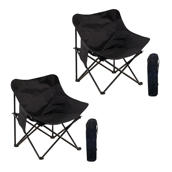 소소 접이식 캠핑 의자 야외 휴대용 원터치, 04. 소형 블랙 1+1