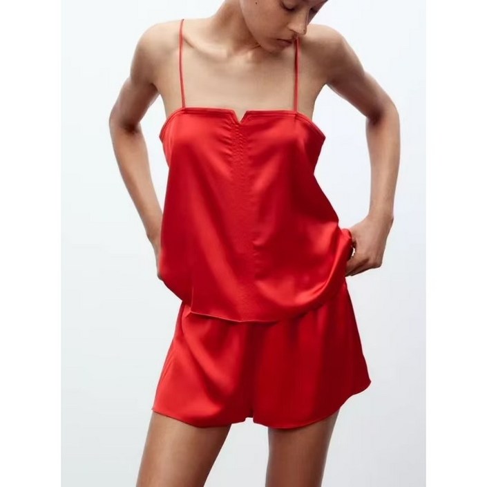 ZARA 자라 여성 새틴 끈 나시 상의