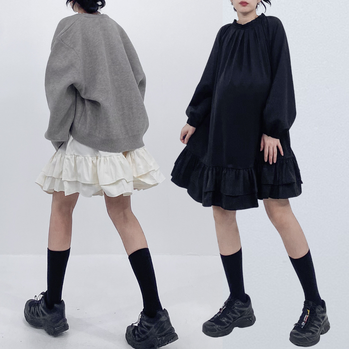 구름 레이어 미니원피스 봄임부복 임산부하객룩 레이어드원피스 벚꽃놀이 예비맘