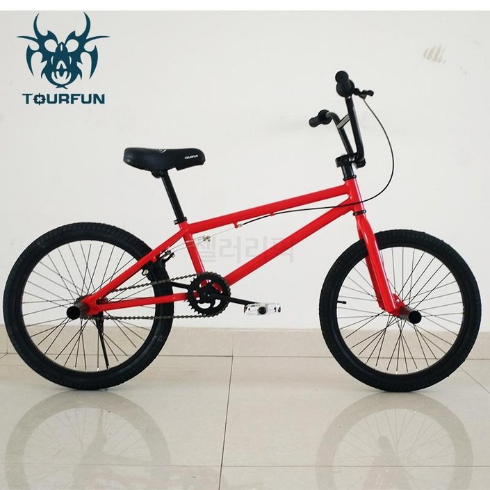 20인치 BMX 자전거 미니 묘기 입문용 소형 학생, 레드 블랙