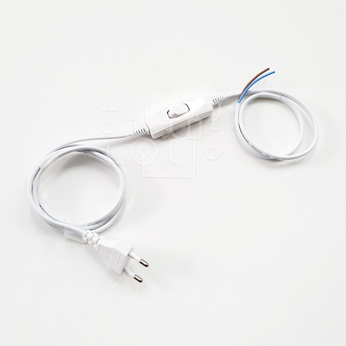 호강조명 AC 220V 전선코드 중간스위치 0.75SQ 백색