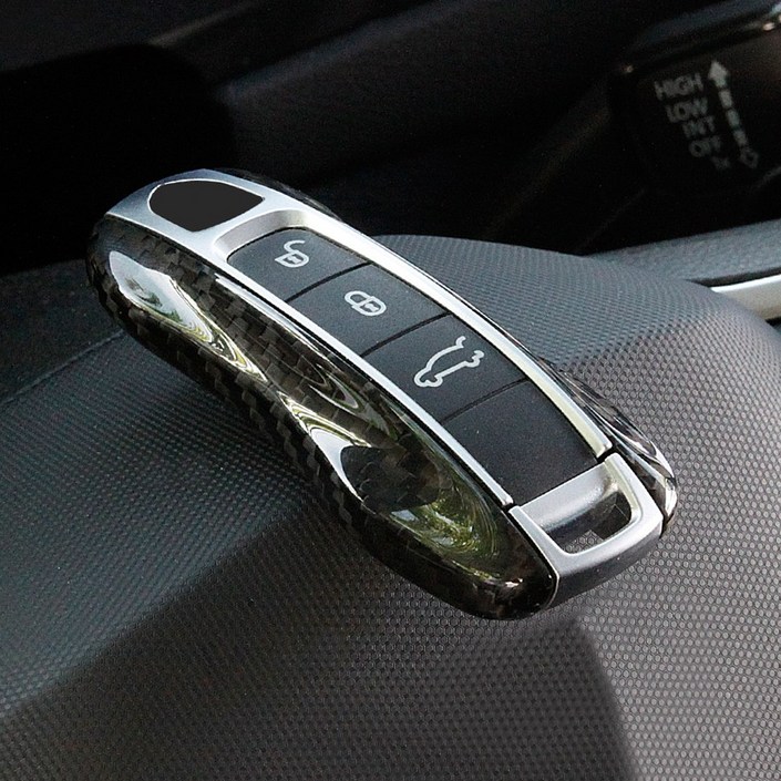 포르쉐 카본 키케이스 카이엔 파나메라 키홀더 커버 호환 용품, 01. 포르쉐 키케이스 신형타입 블랙카본