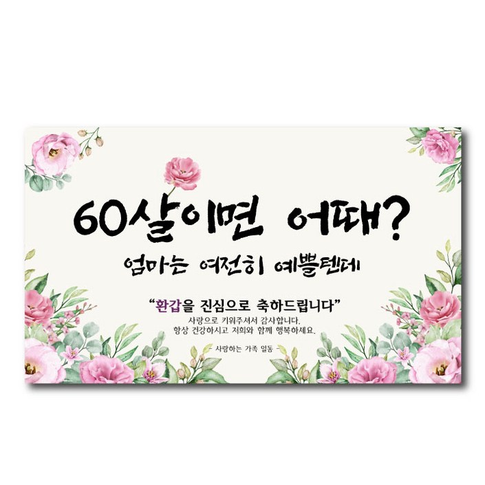 환갑현수막 아빠가갑이다 엄마 A01 인생은60부터 파티, C01