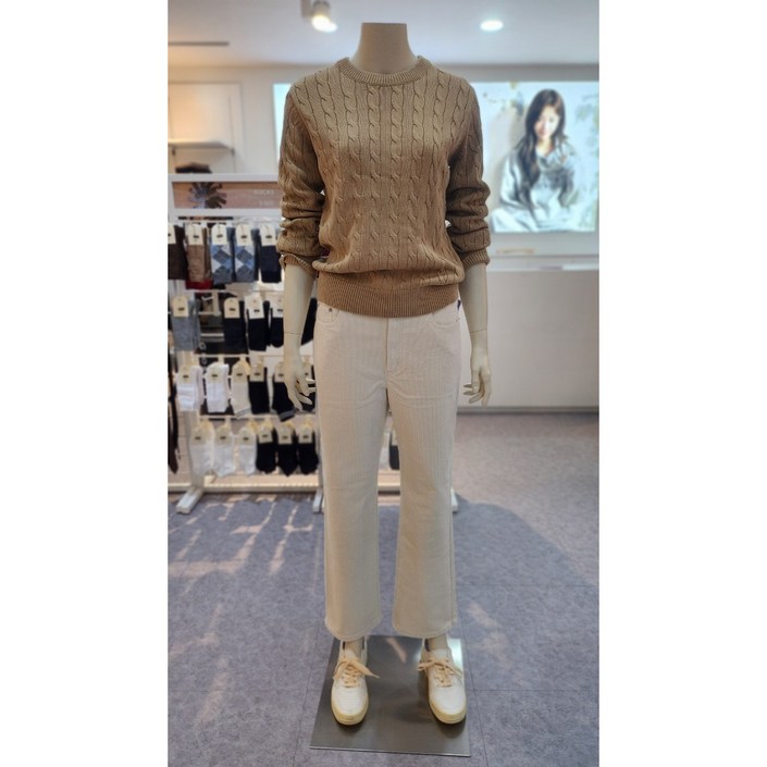 지오다노 여자 케이블 크루넥 긴팔 니트 스웨터 4컬러 355910