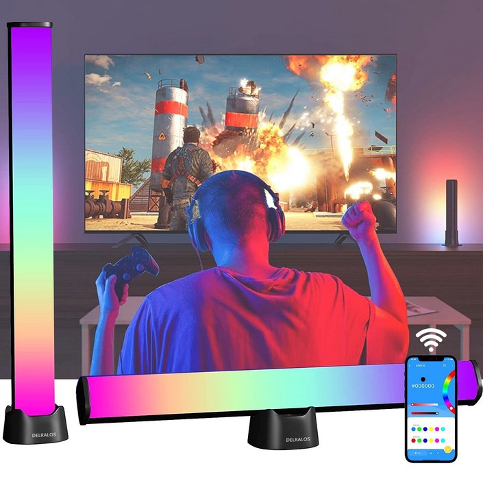 Delralos 스마트 RGB PC방 음성 제어 LED 조명 파티 무드등 20221101