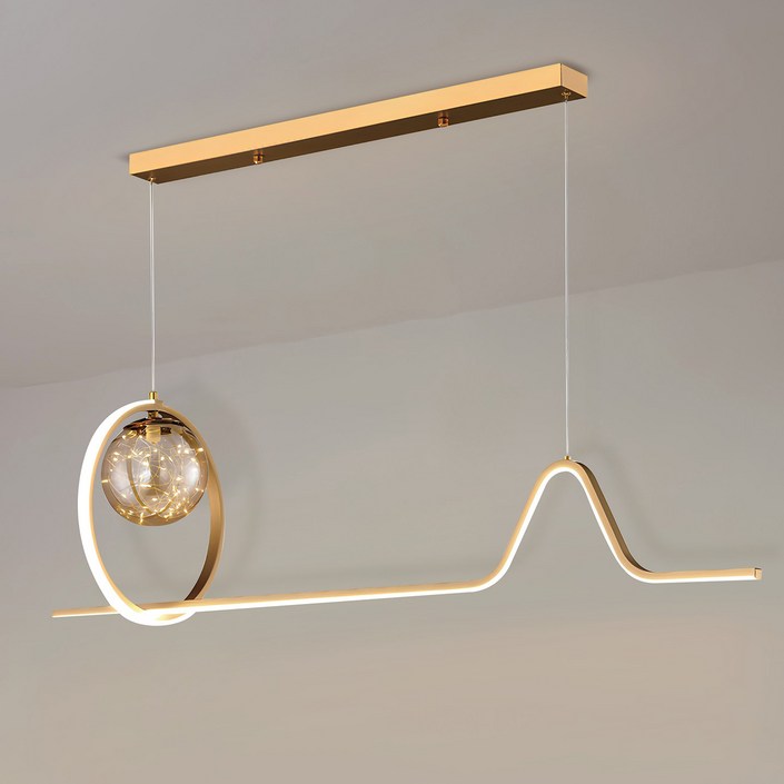 YKLED 지니 팬던트등 40W 식탁등 인테리어조명 포인트등 골드프레임