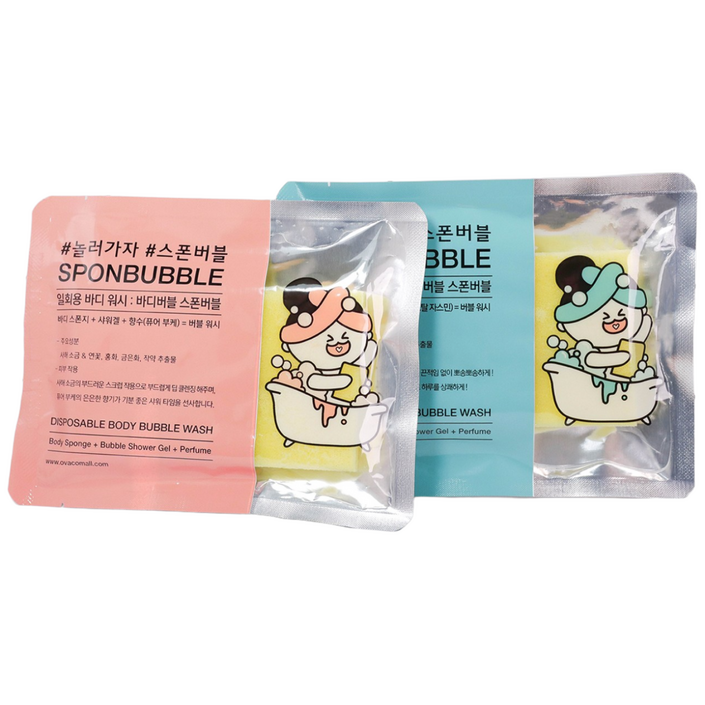 사비아 바디버블 스폰버블 일회용 샤워 스폰지  바디워시, 10개, 15ml
