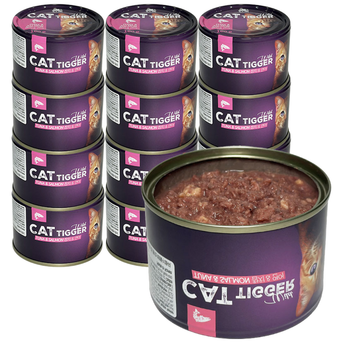 사조 캣티거 와일드 고양이 간식 습식캔 참치연어, 160g, 48개, 혼합맛