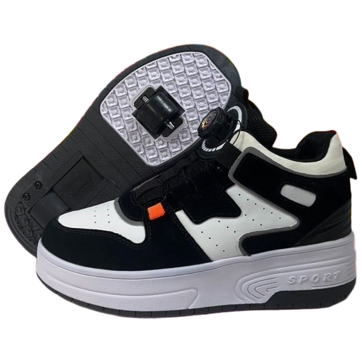 JINPEI 바퀴달린신발 운동화 더블 휠 운동화 변형 휠 남녀공용 운동화 탈착식 휠슈 인라인 스케이트 바퀴달린 신발 간편한 롤러슈즈 운동화 더블휠