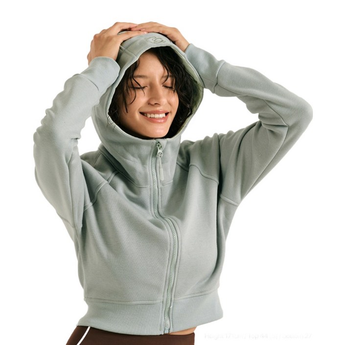 [콘치웨어] 크롭 기모 후드 집업 (5colors) 필라테스 요가