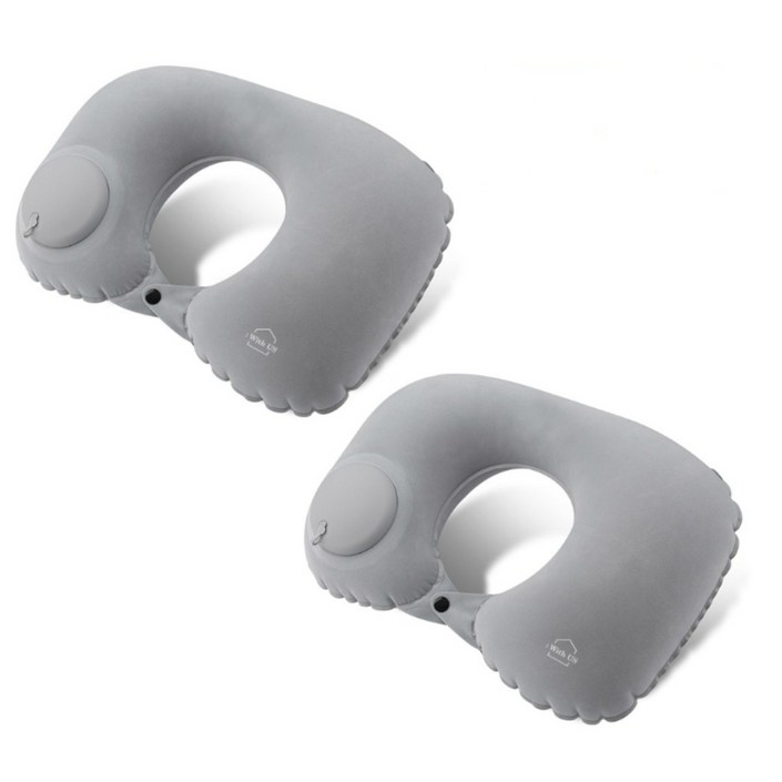 간편 휴대용 에어펌프 여행용 목베개 2개 세트