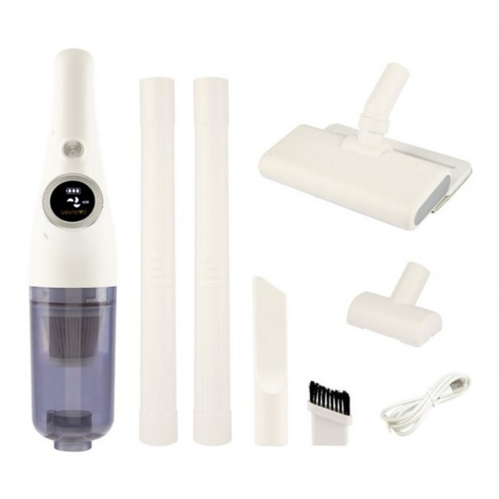 다루마 차이슨 무선 청소기 물걸레키트 포함 가벼운 자취방 원룸 미니 소형 핸디 청소기 진공 머리카락, DVC520, 화이트