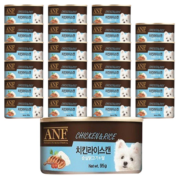 ANF 애견 간식캔, 치킨라이스맛, 95g, 24개