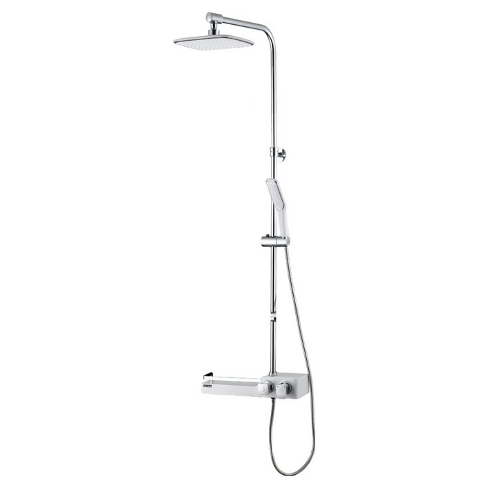 두진 선반형 해바라기샤워기 레인샤워수전 WT-3000N 방문설치, 화이트, 1개