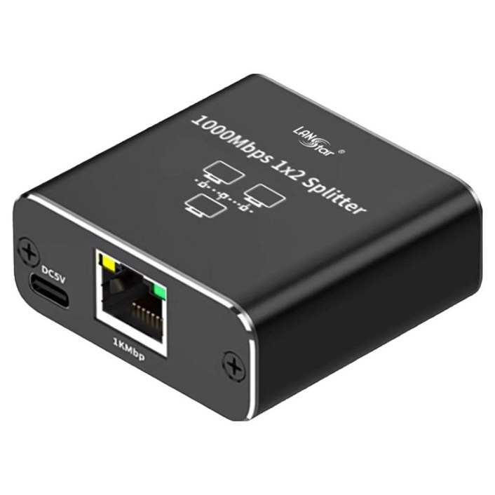 랜스타 회선 동시분배 1Gbps 기가비트 지원 1 : 2 인터넷 랜 분배기, LS-LAN1002, 1개