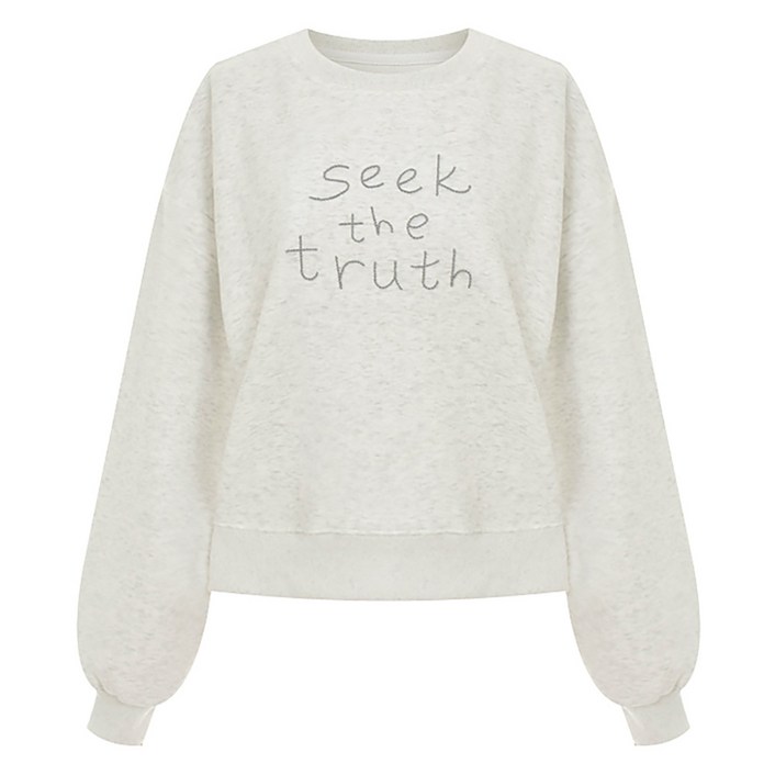 샐리 자수 레터링 라운드 맨투맨 I6A-CTS015