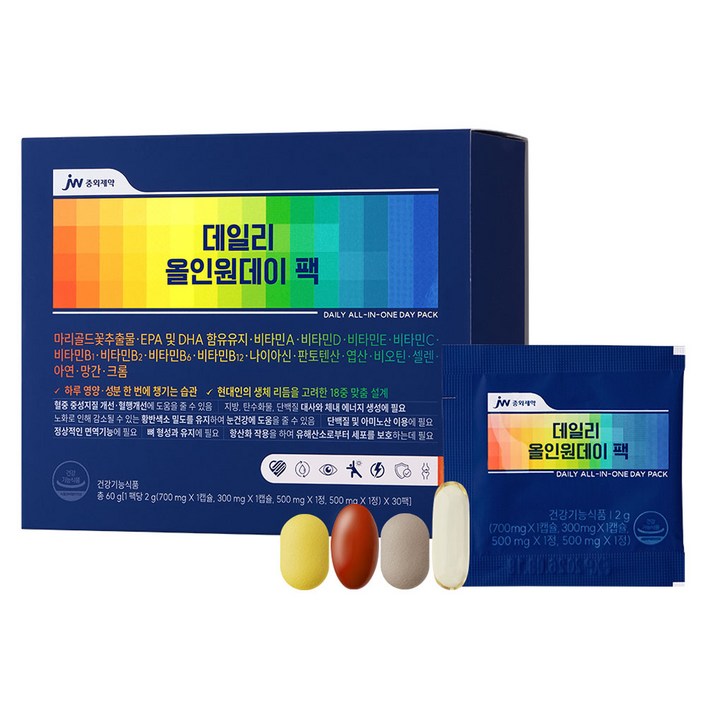 JW중외제약 데일리 올인원데이 팩, 60g, 1개 JW중외제약 데일리 올인원데이 팩, 60g, 1개