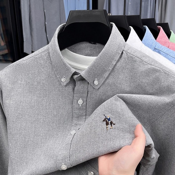 미스터먼쇼 남자 봄 가을 클래식 옥스포드 버튼다운 셔츠