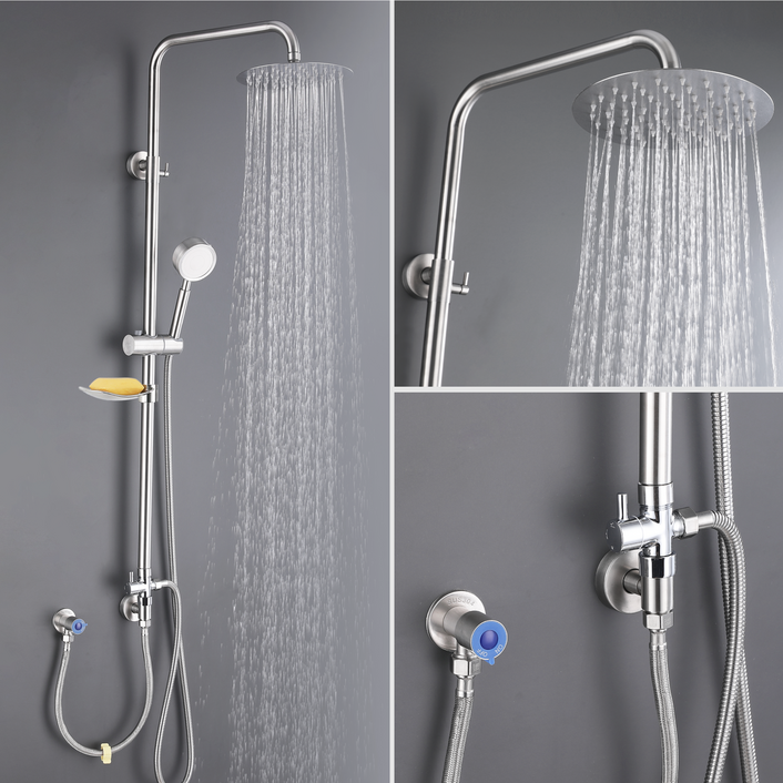 스테인리스 분리형 해바라기 샤워기 스테인레스 해바라기 수전, 실버, 1개