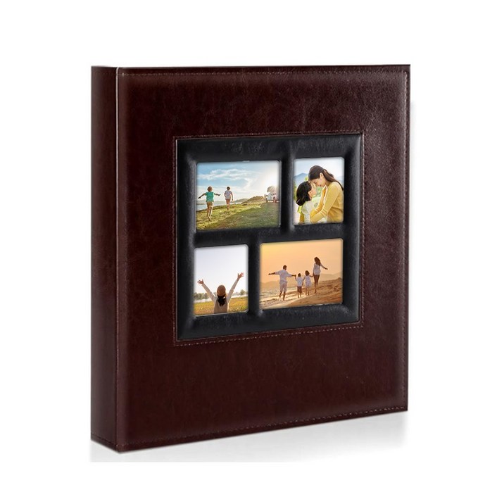 꿈꾸던라이프 포토 앨범 가죽 사진첩 4X6 포켓식 1000장, 브라운4X6  1000장, 100매