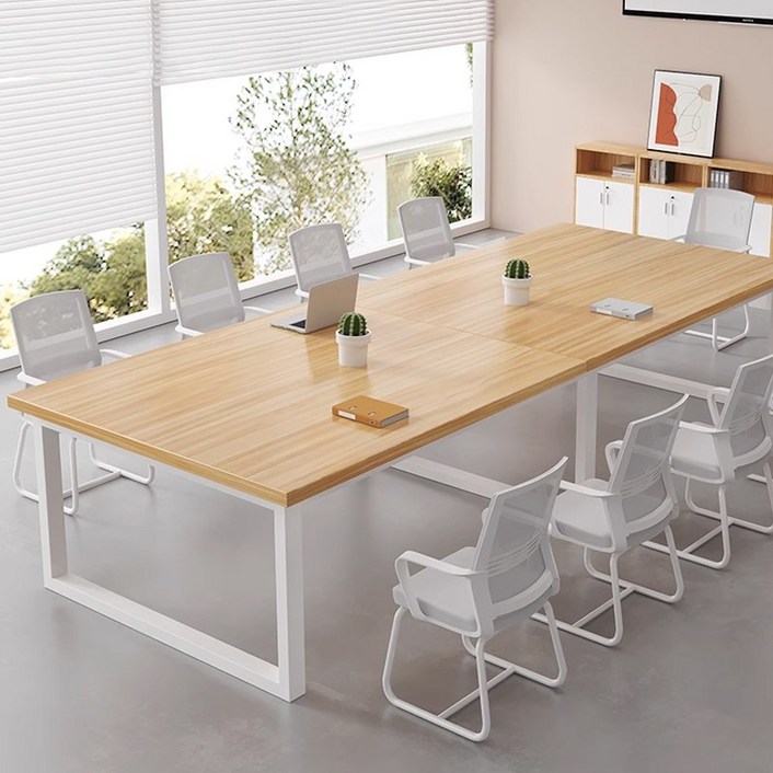 WOODLIK 회의테이블 사무실 예쁜테이블 대형 회의 테이블 8인용