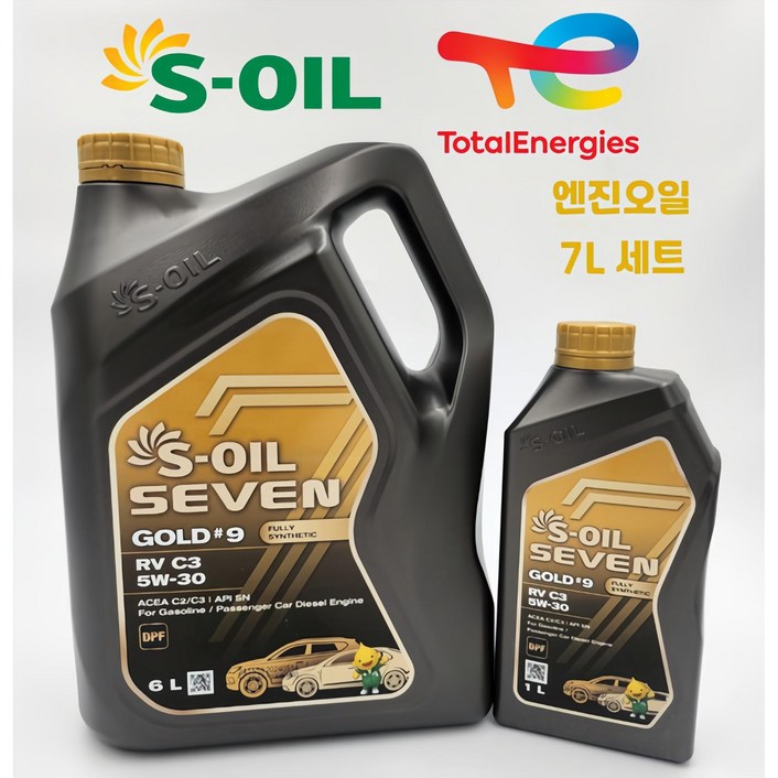 에스오일 세븐골드 RV C3 5W30 6L 1개  1L 디젤 엔진오일, 1세트, 세븐골드 9 RV C3 5W30 7리터6L1L, 5w30