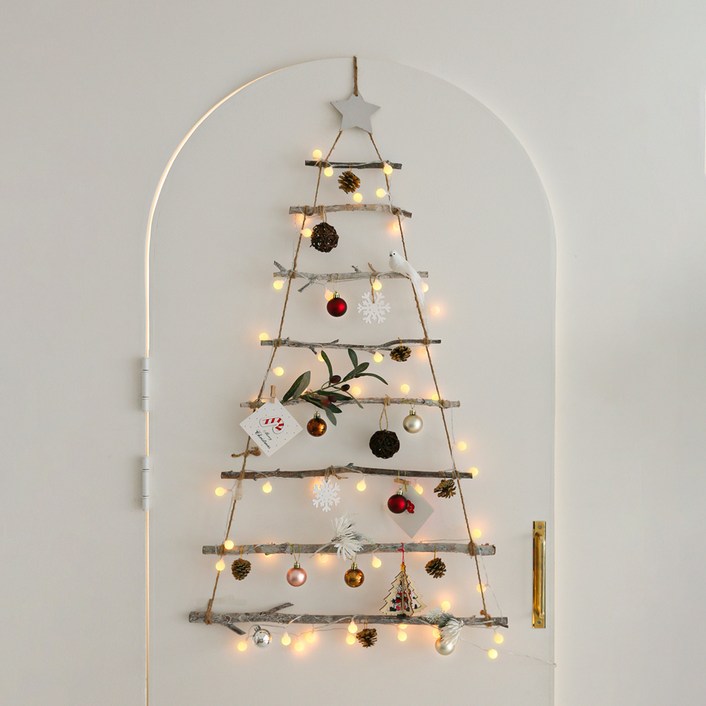 홈트너 크리스마스 벽장식 아델리 LED 전구 벽트리 리모컨