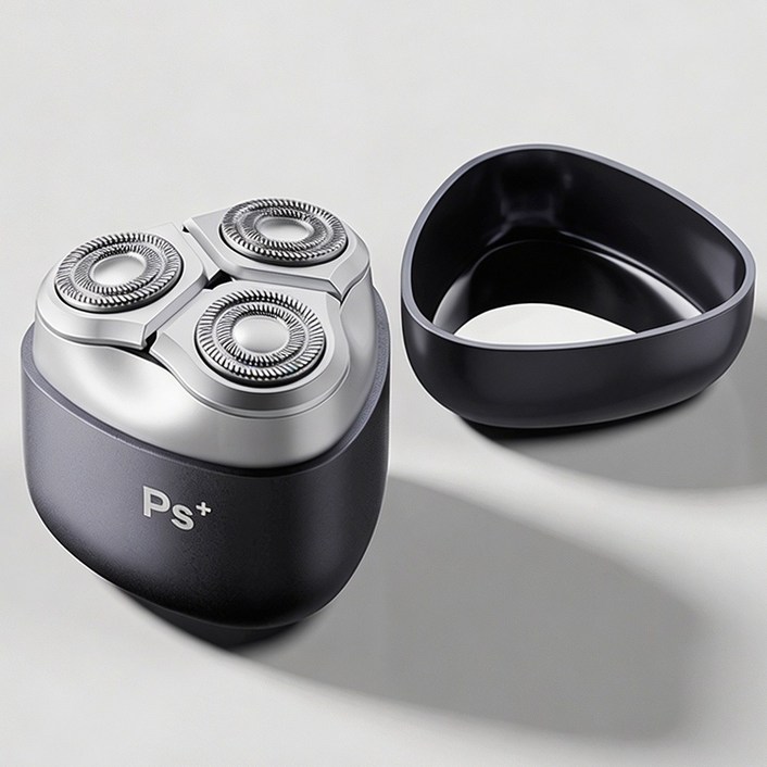 휴대용 미니 전기면도기 3헤드 방수 충전식 C타입 출장 여행용, 그레이, 단일상품