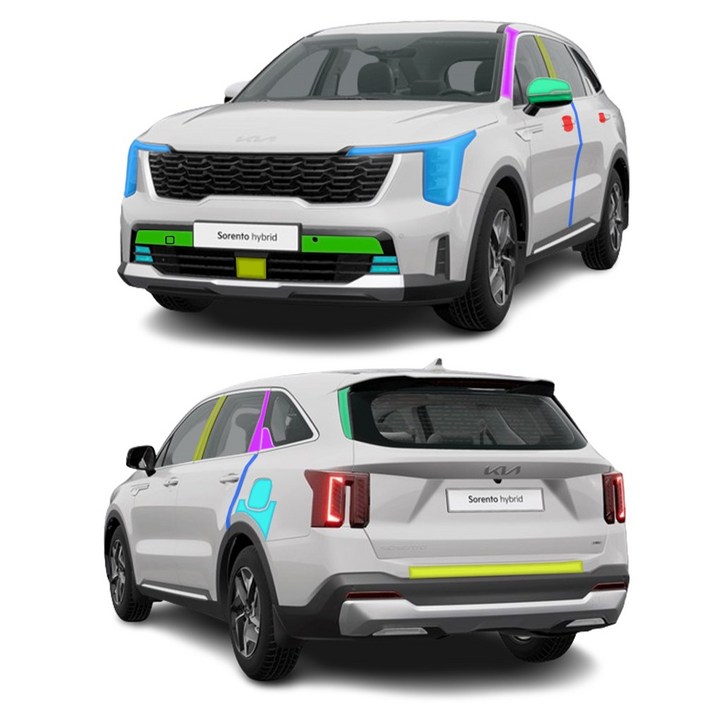 스킨엑스 쏘렌토 MQ4 페이스리프트 외장필수패키지B PPF 차량보호필름, 1개, 쏘렌토 MQ4 페이스리프트