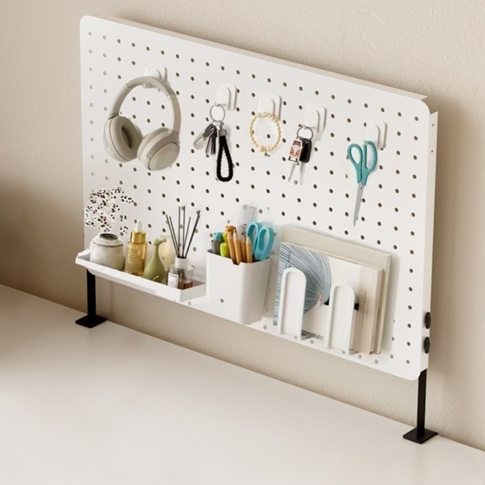 LUCKYOO 책상 수납 타공판 높이조절 파티션 DIY 악세서리