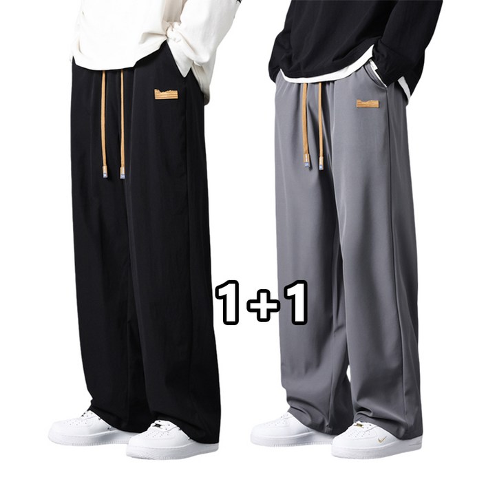 2장 세트 기모 트레이닝 스트레이트 일자 팬츠 추동 캐주얼 바지