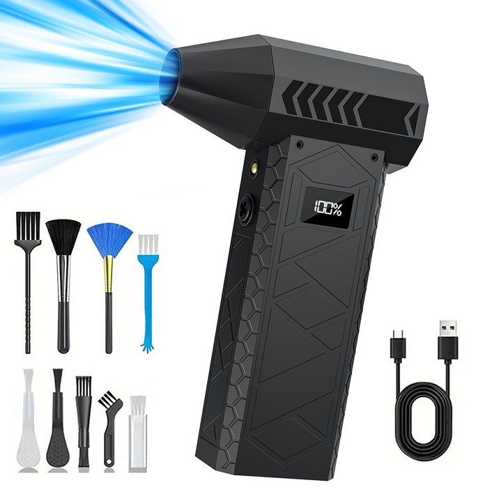 Zaxnouvi 초강력 무선 에어건 미니 차량용 청소기 휴대용 세차 캠핑 터보건 송풍기 200000RPM