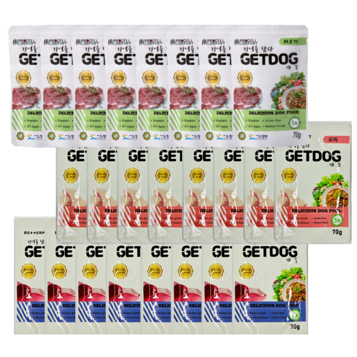 베러펫 강아지습식사료 강아지사료 주식 보양식 소고기+오리+참치, 70g, 24개, 혼합맛