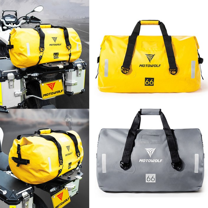라이더굿즈 바이크 오토바이 모토 캠핑 대용량 대형 방수 가방 시트백 리어백, 그레이