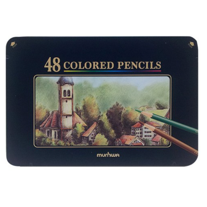 문화연필 넥스프로 고급 유성색연필, 48색, 1개